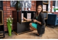 DEERHORN® Komoda z dubového dreva so štyrmi dvierkami čierna